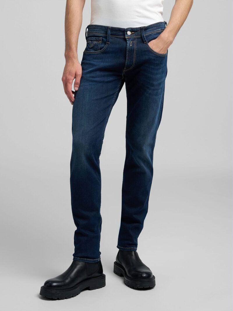 anbass slim fit 10 oz dark indigo power stretch denim