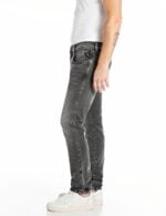 anbass slim fit dark grey stretch denim
