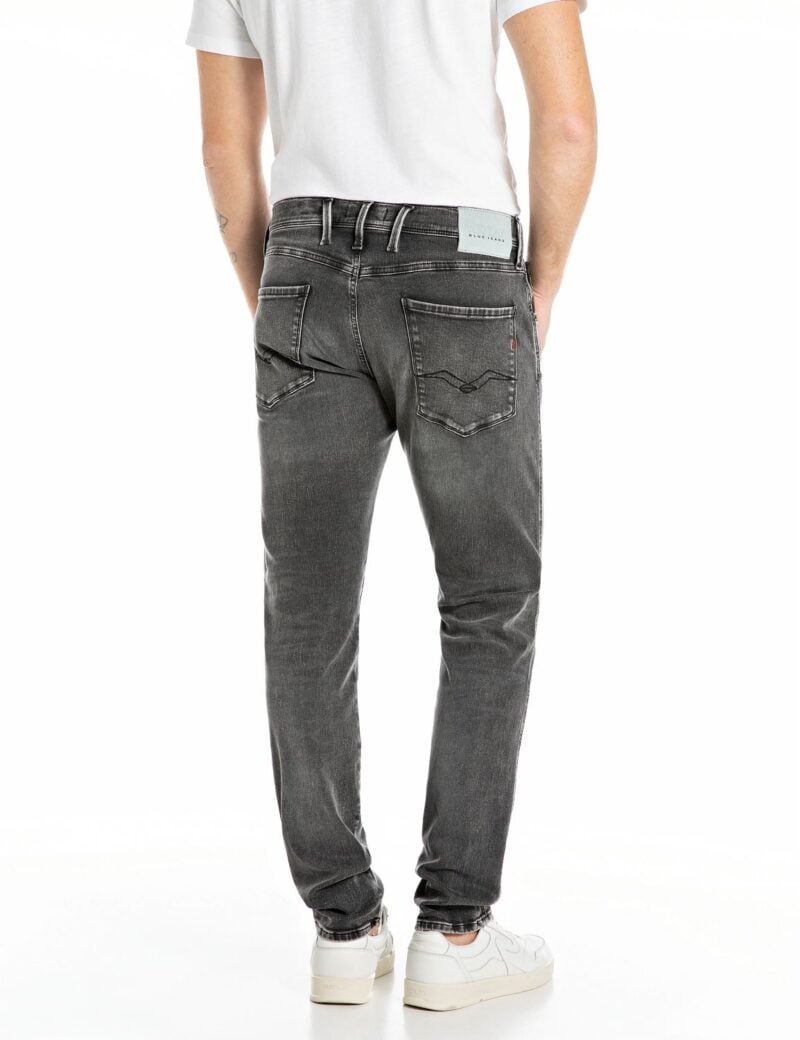 anbass slim fit dark grey stretch denim