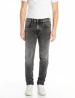 anbass slim fit dark grey stretch denim
