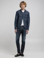 anbass slim fit dark blue stretch denim