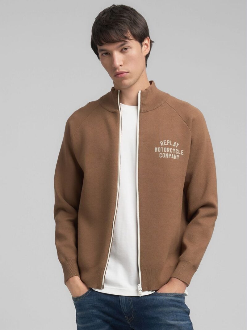 tobacco full zip sweat