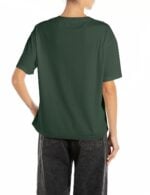 bottle green cotton crew neck t shirt