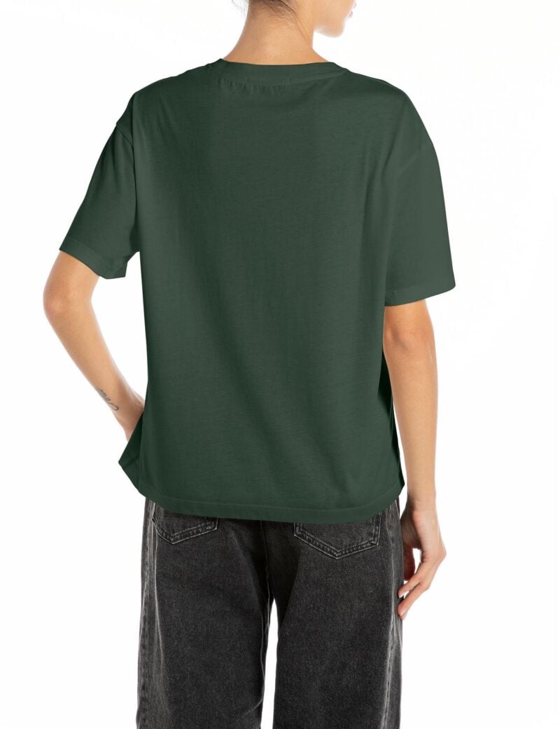 bottle green cotton crew neck t shirt