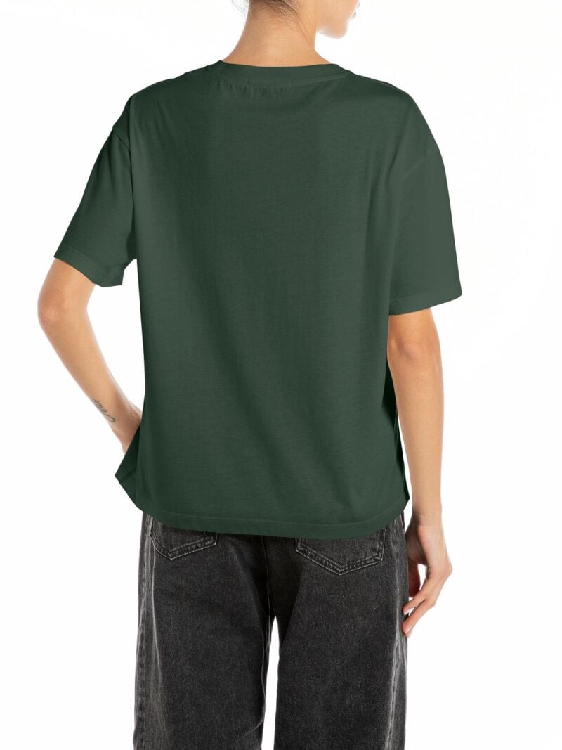 bottle green cotton crew neck t shirt