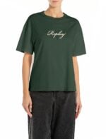 bottle green cotton crew neck t shirt