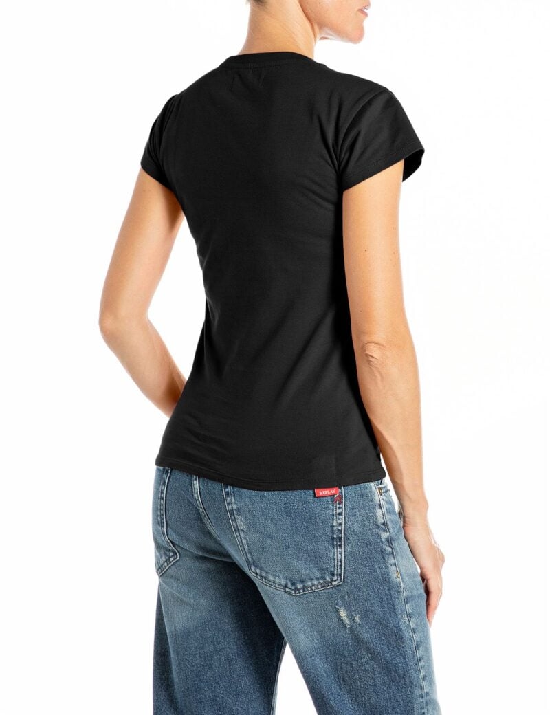 black cotton shirt sleeve t shirt