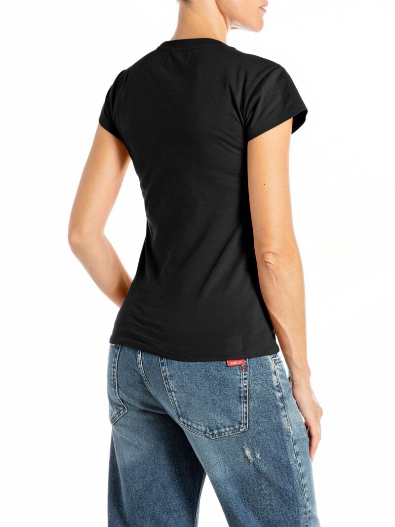 black cotton shirt sleeve t shirt