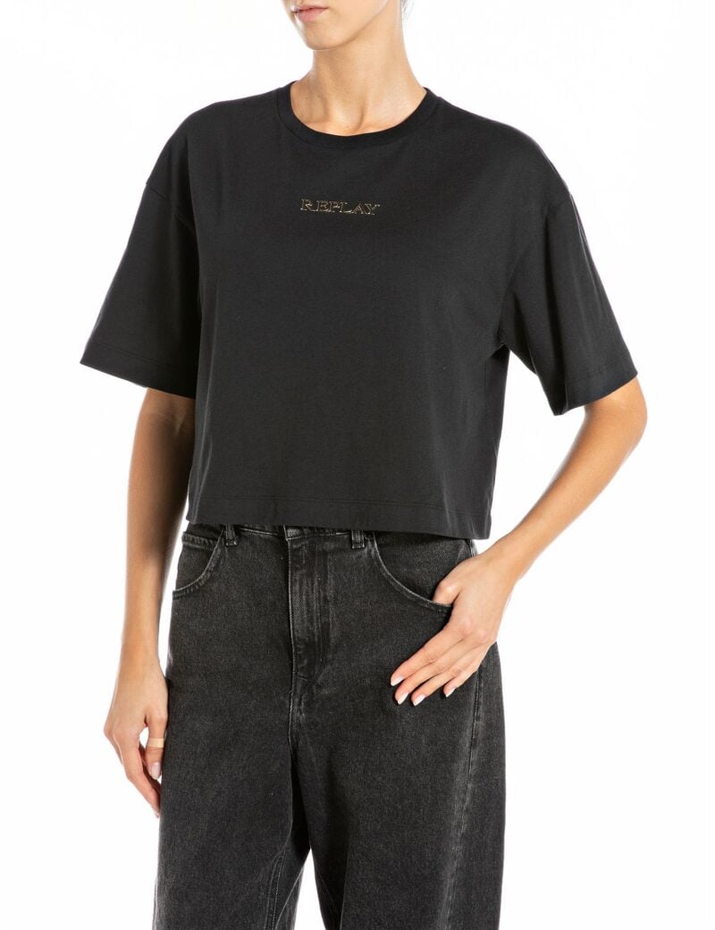 classic black crop top