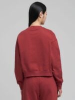 wine red relaxed fit crew neck
