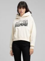 winter white graphic hoodie