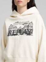 winter white graphic hoodie