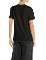 black jersey t shirt with lettering