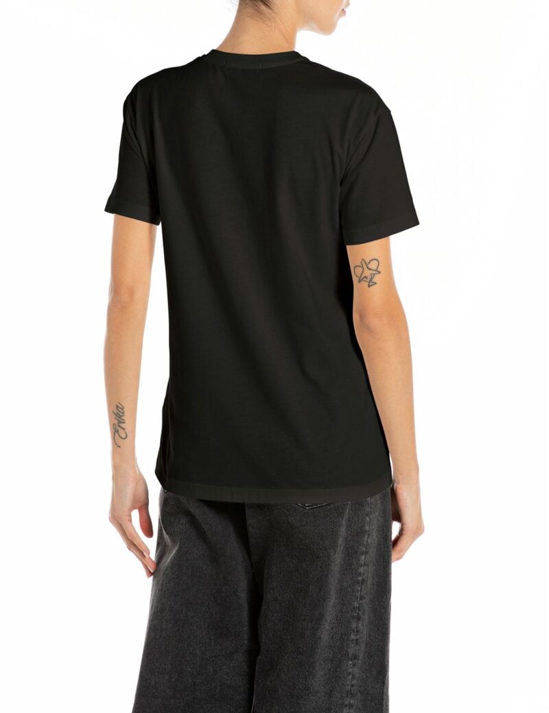 black jersey t shirt with lettering
