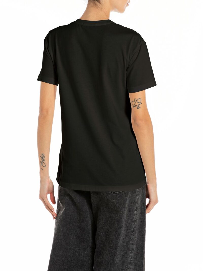 black jersey t shirt with lettering