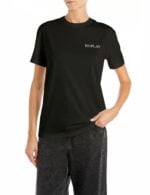 black jersey t shirt with lettering