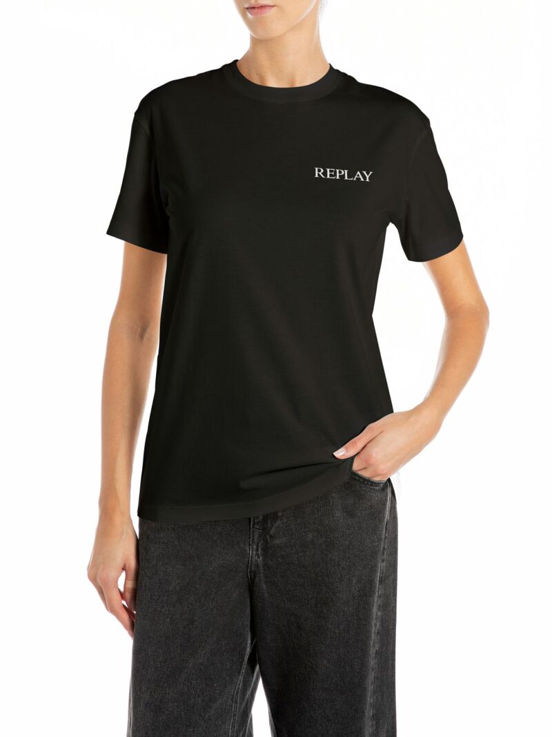 black jersey t shirt with lettering