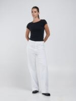 melja straight leg white denim