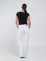 melja straight leg white denim