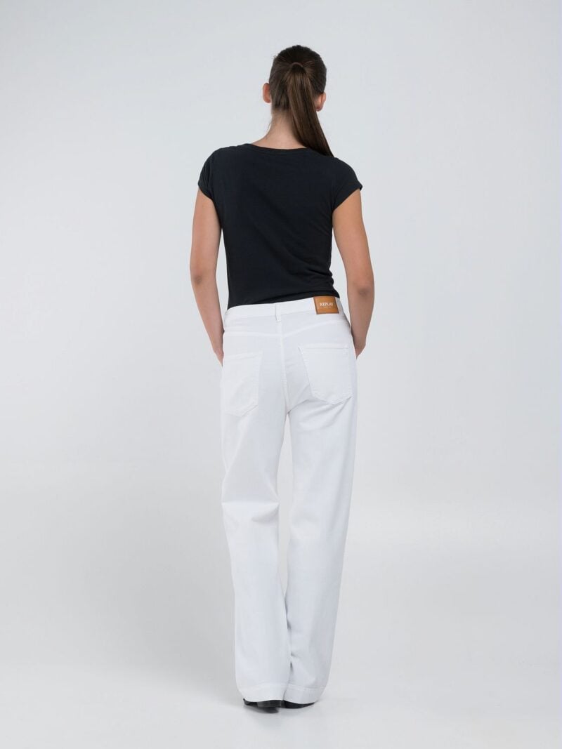 melja straight leg white denim