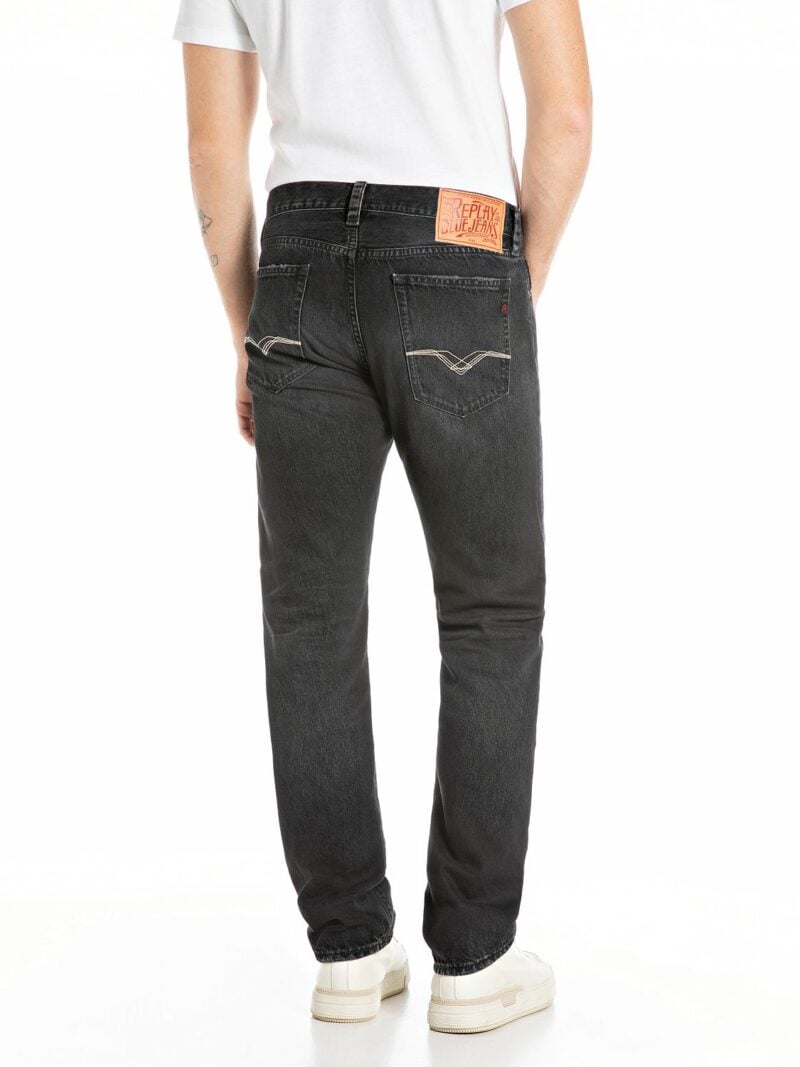 deryck regular fit 12 oz washed dark grey cotton denim