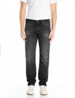 deryck regular fit 12 oz washed dark grey cotton denim