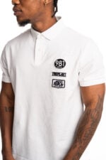 natural white pop badge polo