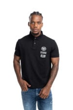 natural white pop badge polo