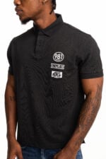 natural white pop badge polo
