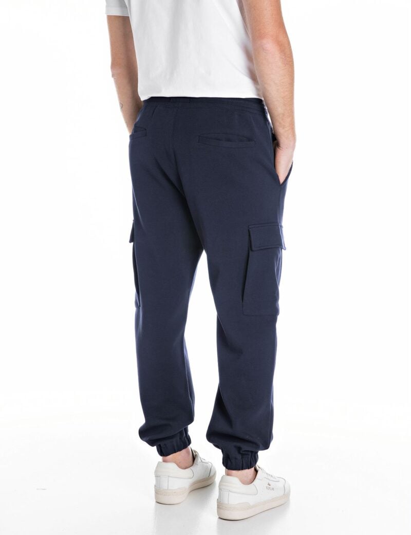 dark navy tech fleece cargo joggers