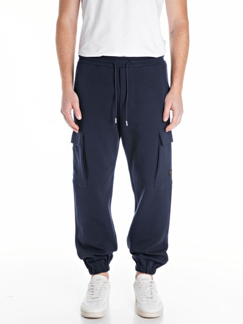 dark navy tech fleece cargo joggers