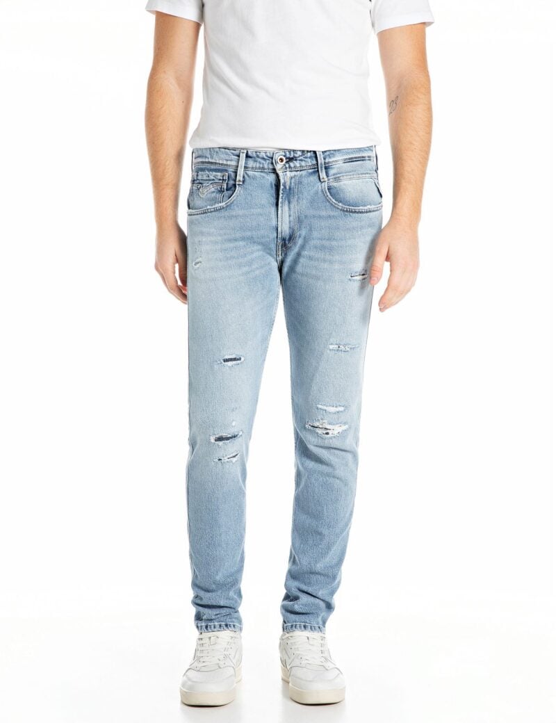 anbass slim fit 11 oz light blue comfort denim