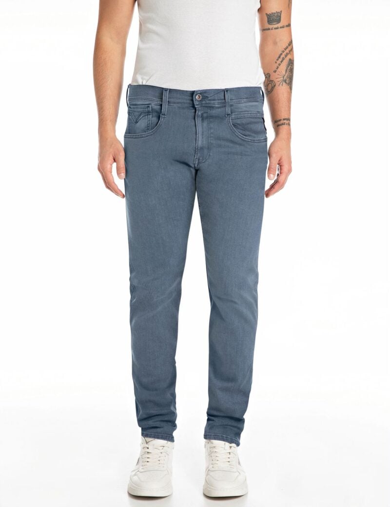 hyperflex anbass slim fit 11.5 oz medium grey denim hyperflex anbass slim fit 11.5 oz medium grey denim