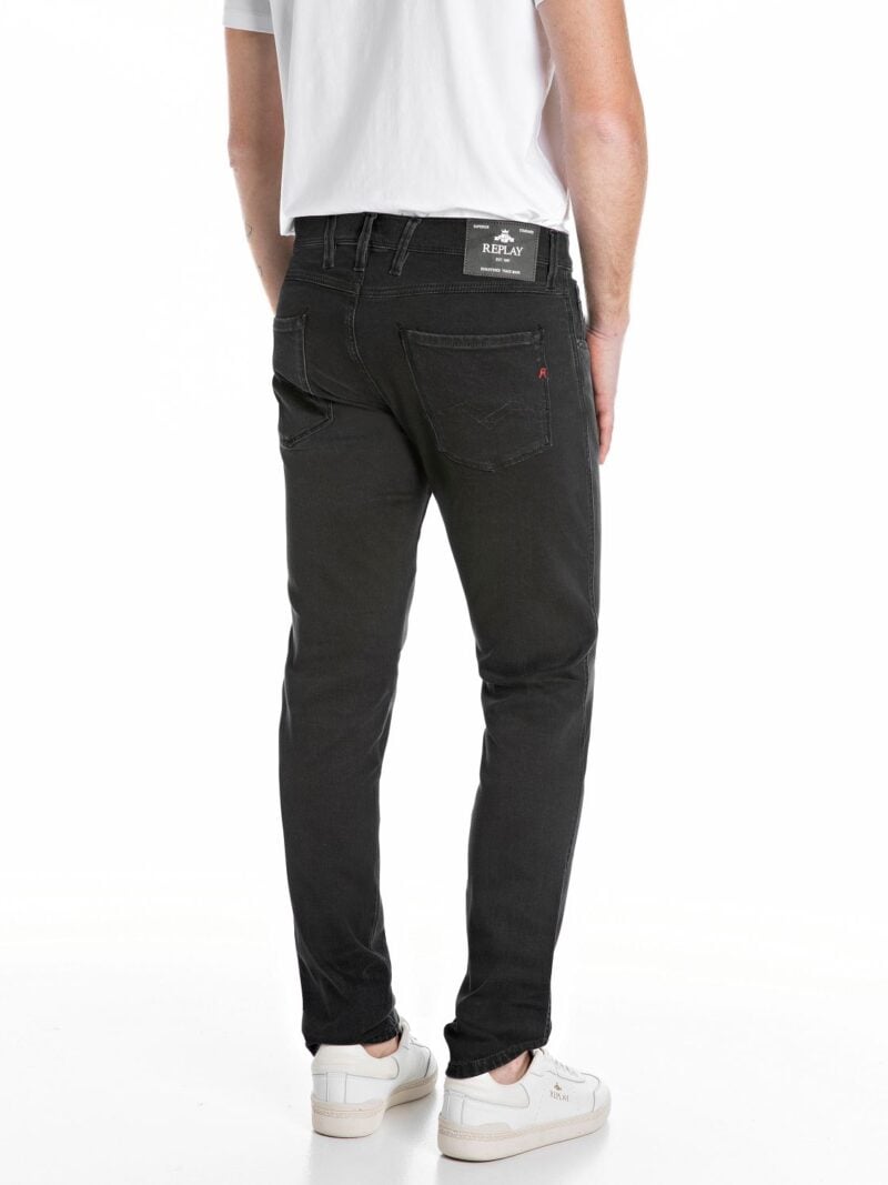 anbass slim fit power stretch black modal denim