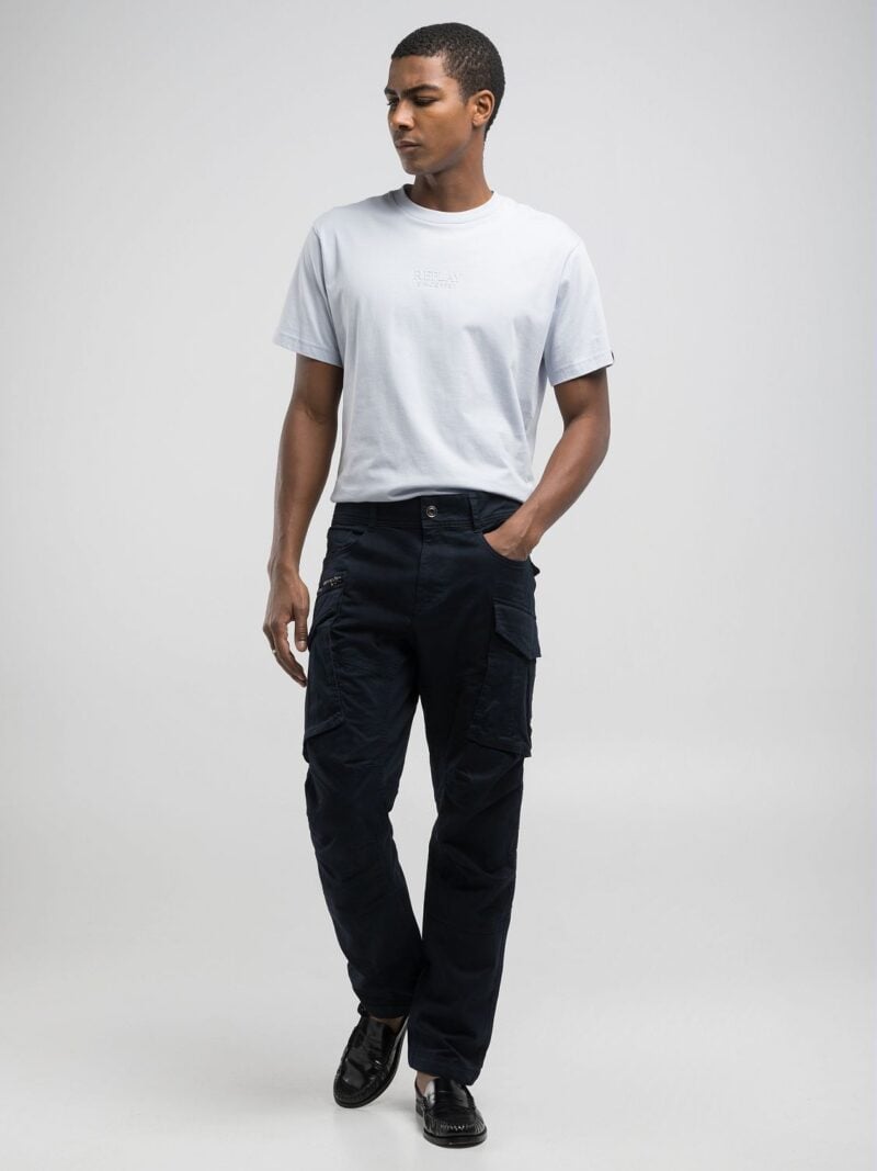 joe comfort cotton twill dark navy trousers