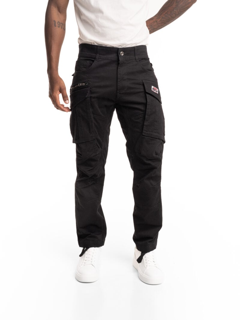 pop badge black cargo pants