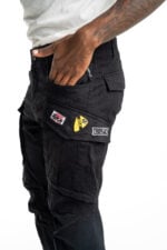 pop badge black cargo pants
