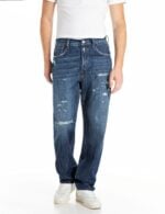 m9zero1 straight fit dark blue denim