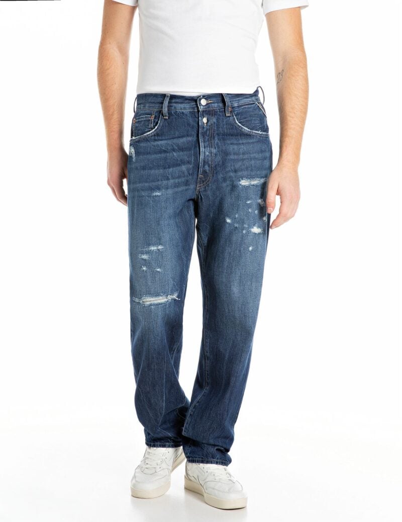 m9zero1 straight fit dark blue denim