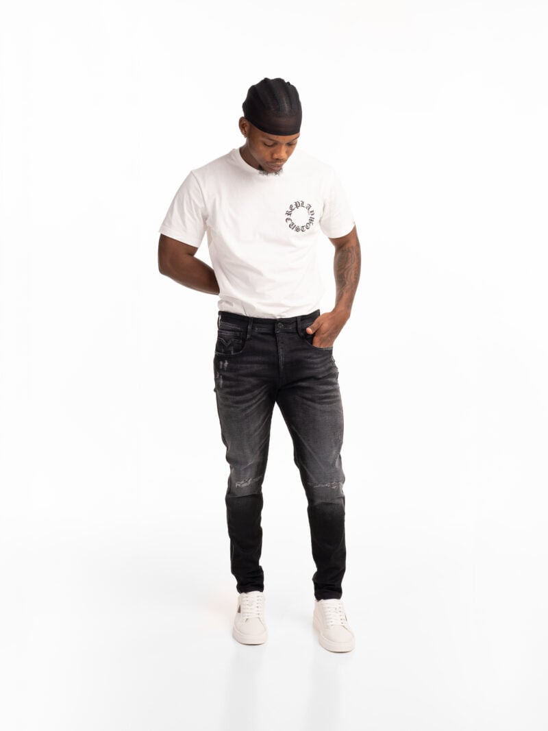 bronny 10.5 oz black declave power stretch denim