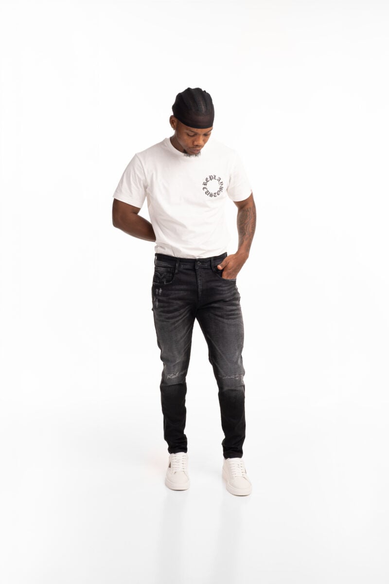 bronny 10.5 oz black declave power stretch denim bronny 10.5 oz black declave power stretch denim