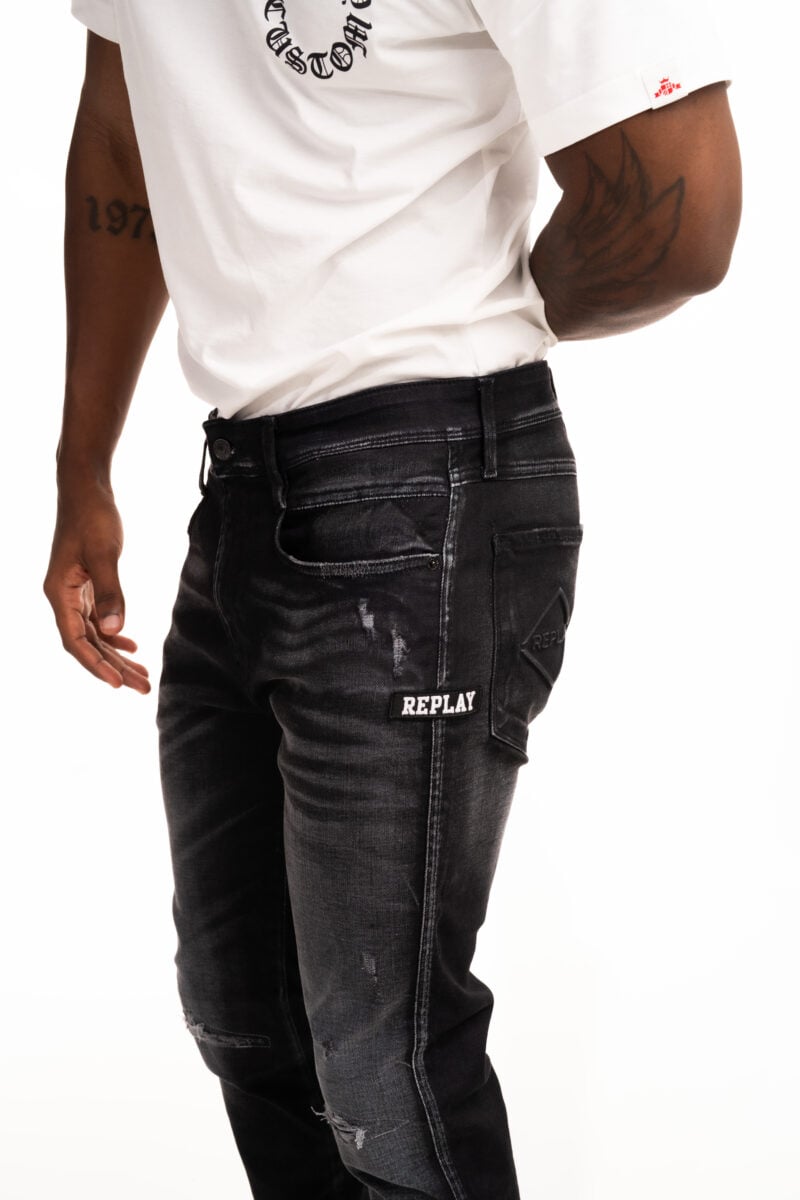bronny 10.5 oz black declave power stretch denim