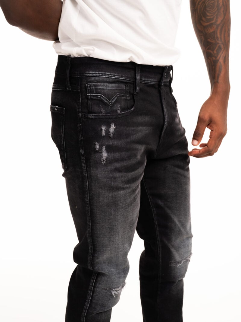 bronny 10.5 oz black declave power stretch denim