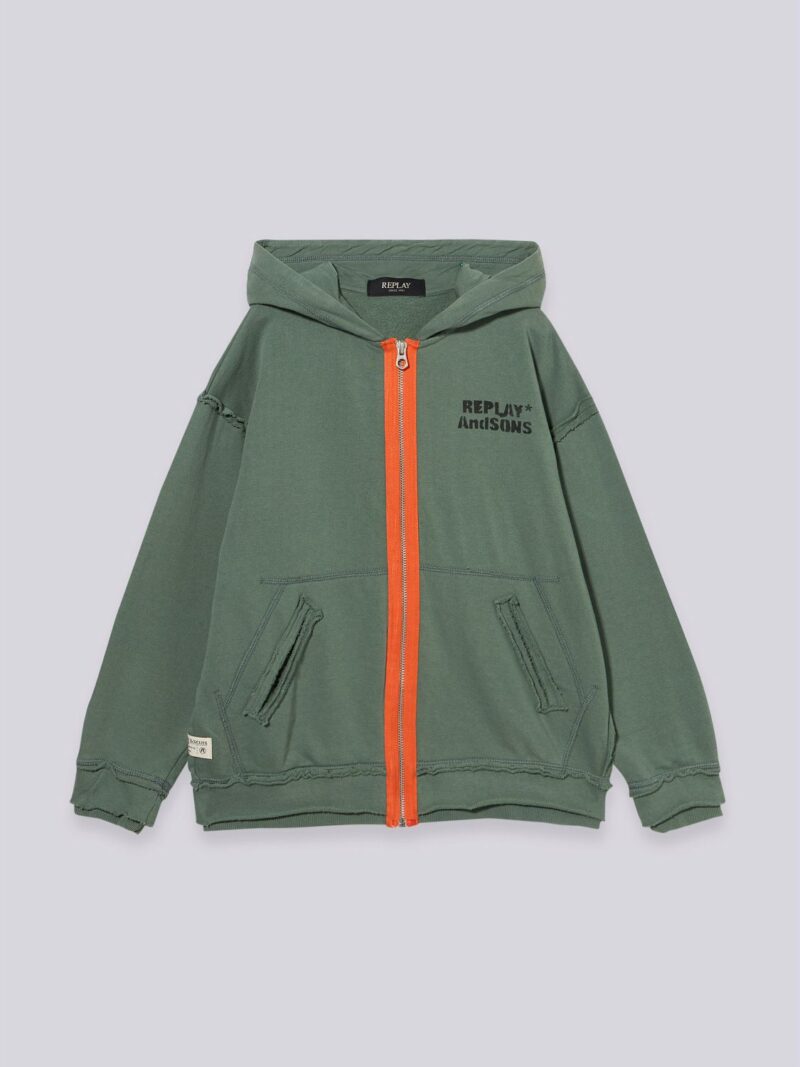 distressed zip up hoody