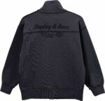zip up panther patch sweatshirt