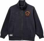 zip up panther patch sweatshirt