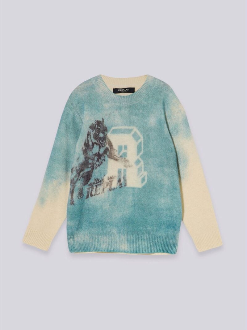 faded sweat with tiger and monogram