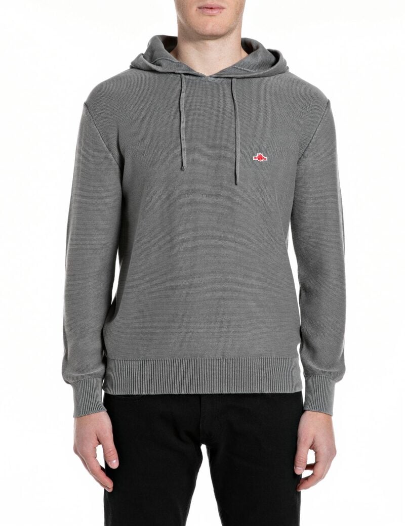 knitted cotton hoodie