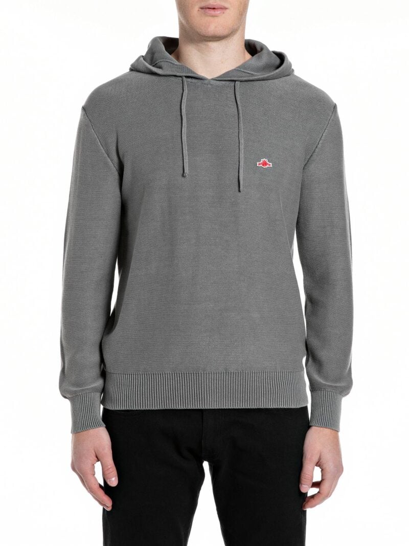 knitted cotton hoodie