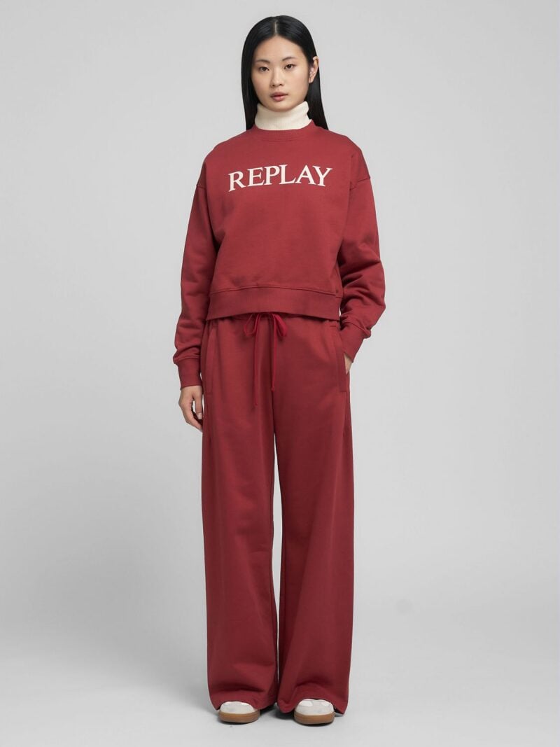 wide leg g.dyed bleached cotton fleece pants
